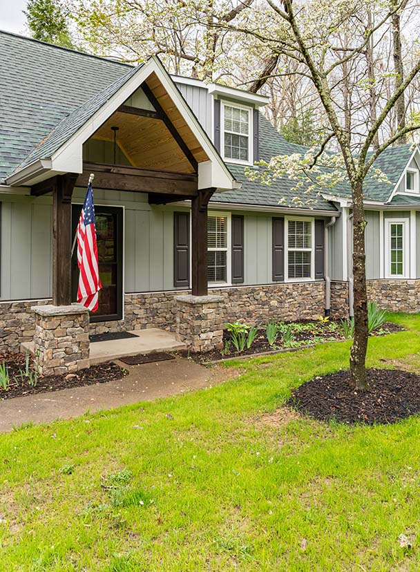 Craftsman Whole Home Remodel front entry welcomes guests