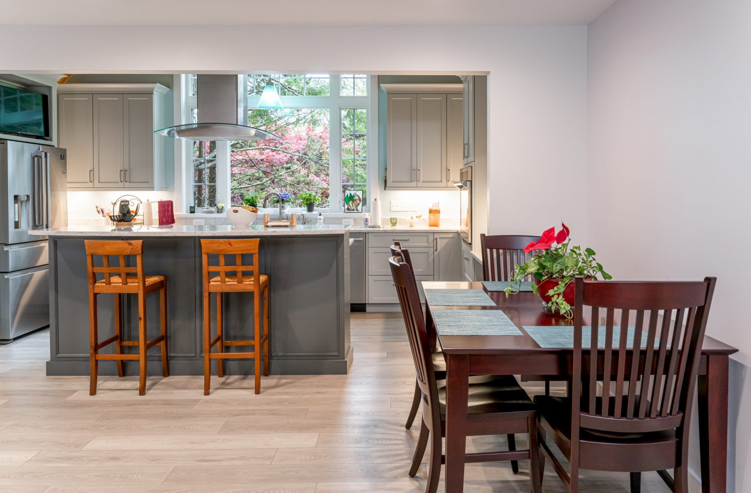 new kitchen remodel with dining room and island