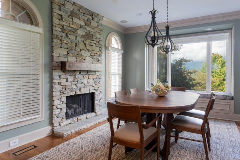 Dining Room fireplace in Black Mountain, North Carolina.