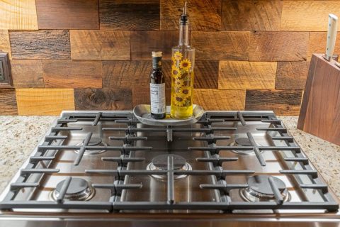 Range in a kitchen in Black Mountain, North Carolina.