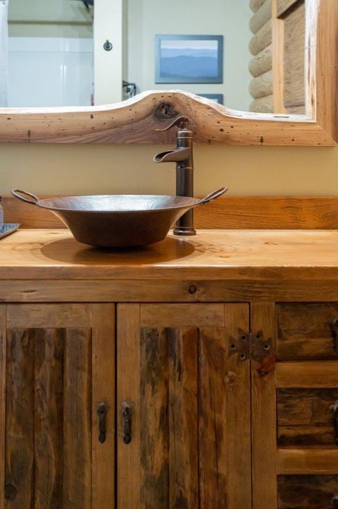 Detailed sink on vanity in Black Mountain, North Carolina.