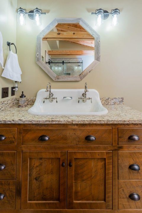 Front view of white sink in Black Mountain, North Carolina.