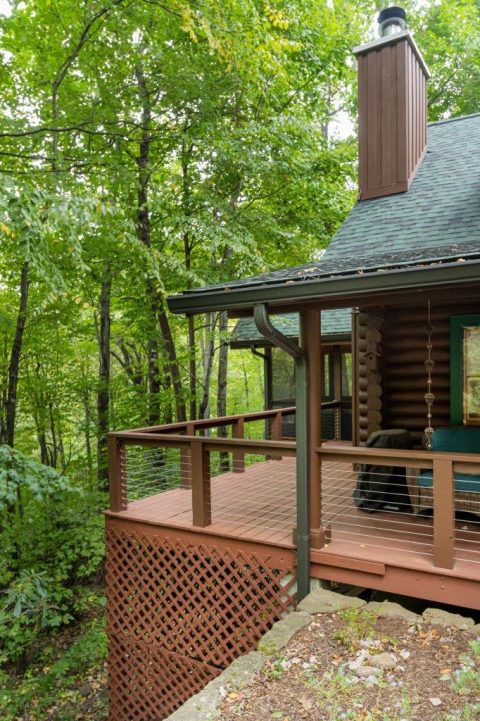 Deck view of home in Black Mountain, North Carolina.