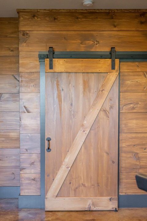 Sliding barn door in Black Mountain, North Carolina.