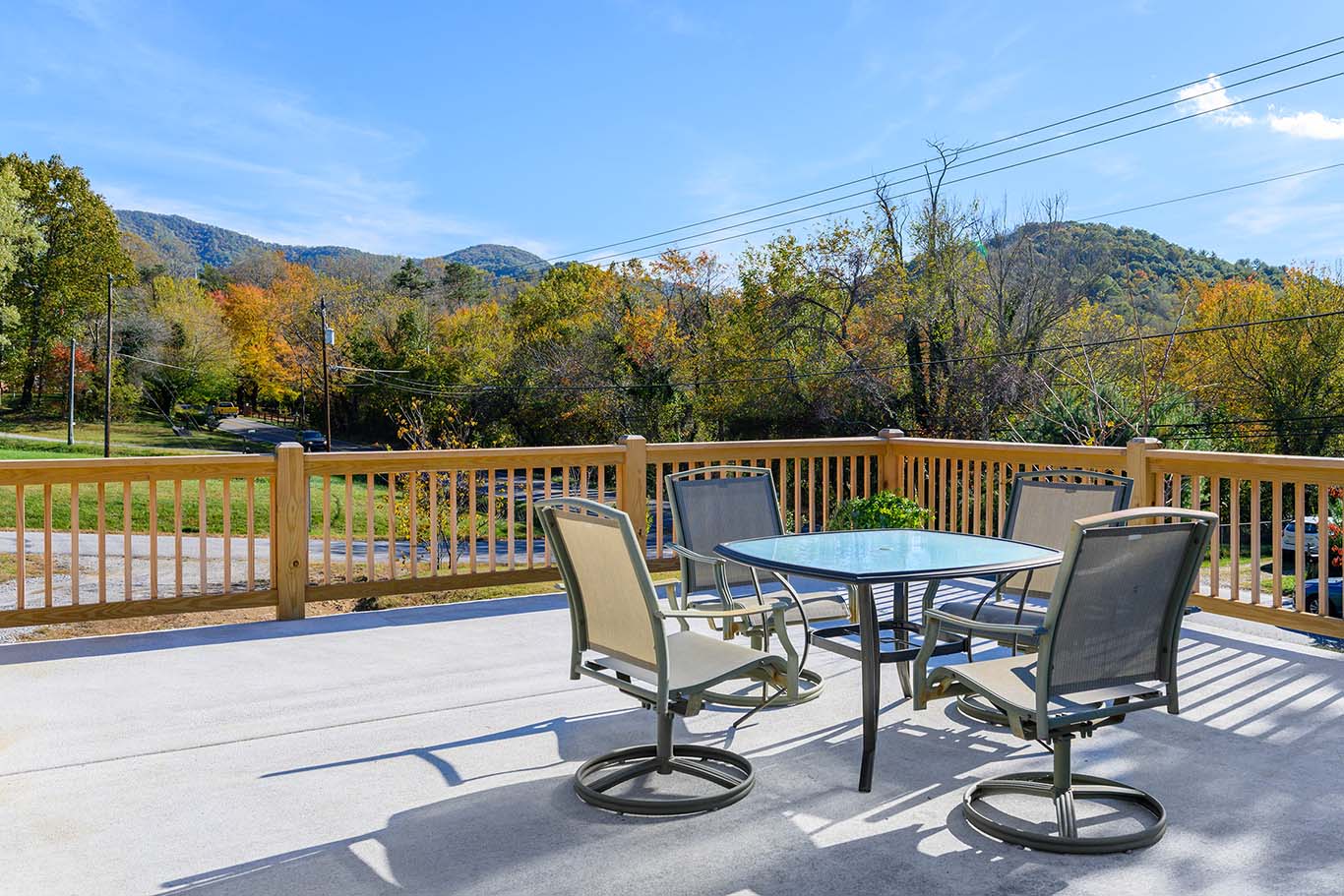new deck with few of blue ridge mountains, nc