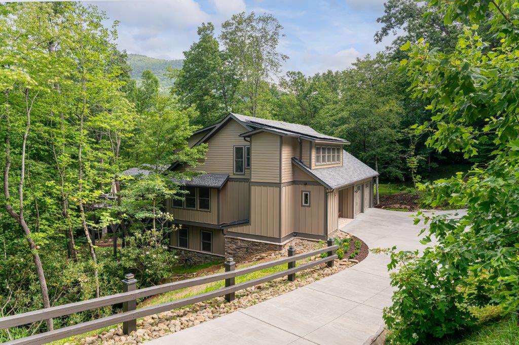 Exterior view of Elevator shaft addition on side of Montreat home